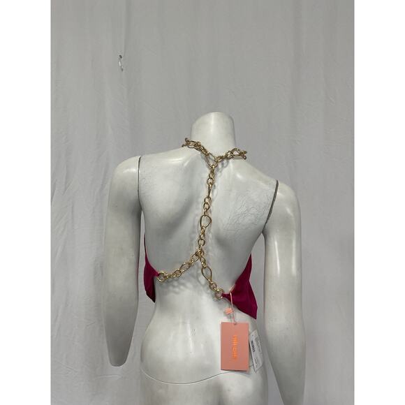 Cult Gaia 'Olivine' Pink Silk Top Size M - NWT - Picture 2 of 4